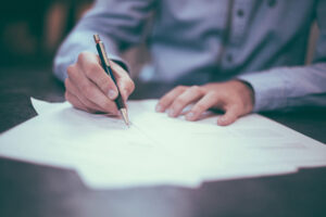 CPA helping client fill out end of year taxes